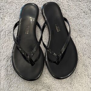 TKEES Glossy Black Sandals